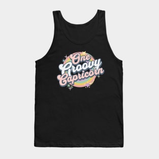 One Groovy Capricorn Cute Retro Design in Pastel Colors Tank Top